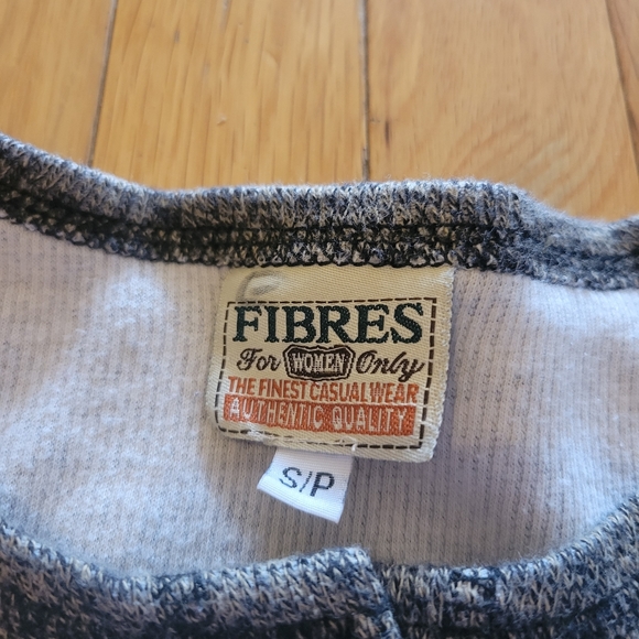 5/$20 Vintage 90s grey marled long sleeve cropped button sweater ribbed small - Picture 4 of 6